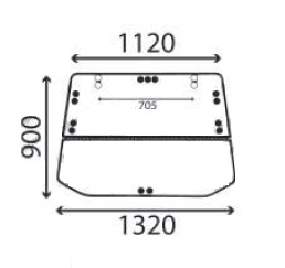 Ανταλλακτικό κρύσταλλο τελάρο οπίσθιου παρμπρίζ με άνω και κάτω κρυσταλλο